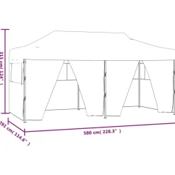 vidaXL Jardín-Carpa plegable profesional con 4 paredes acero 3x6 m