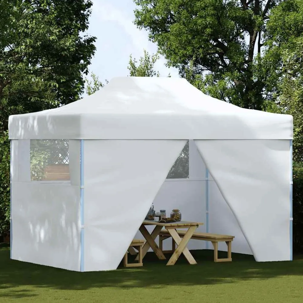 vidaXL Carpa plegable profesional con 4 paredes 280x410x315 cm acero blanco Sale