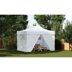 vidaXL Carpa plegable profesional con 4 paredes 280x410x315 cm acero blanco Sale