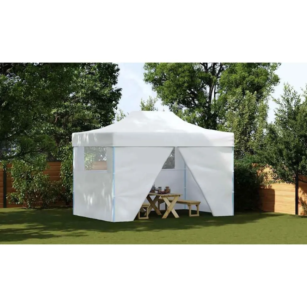 vidaXL Carpa plegable profesional con 4 paredes 280x410x315 cm acero blanco Sale