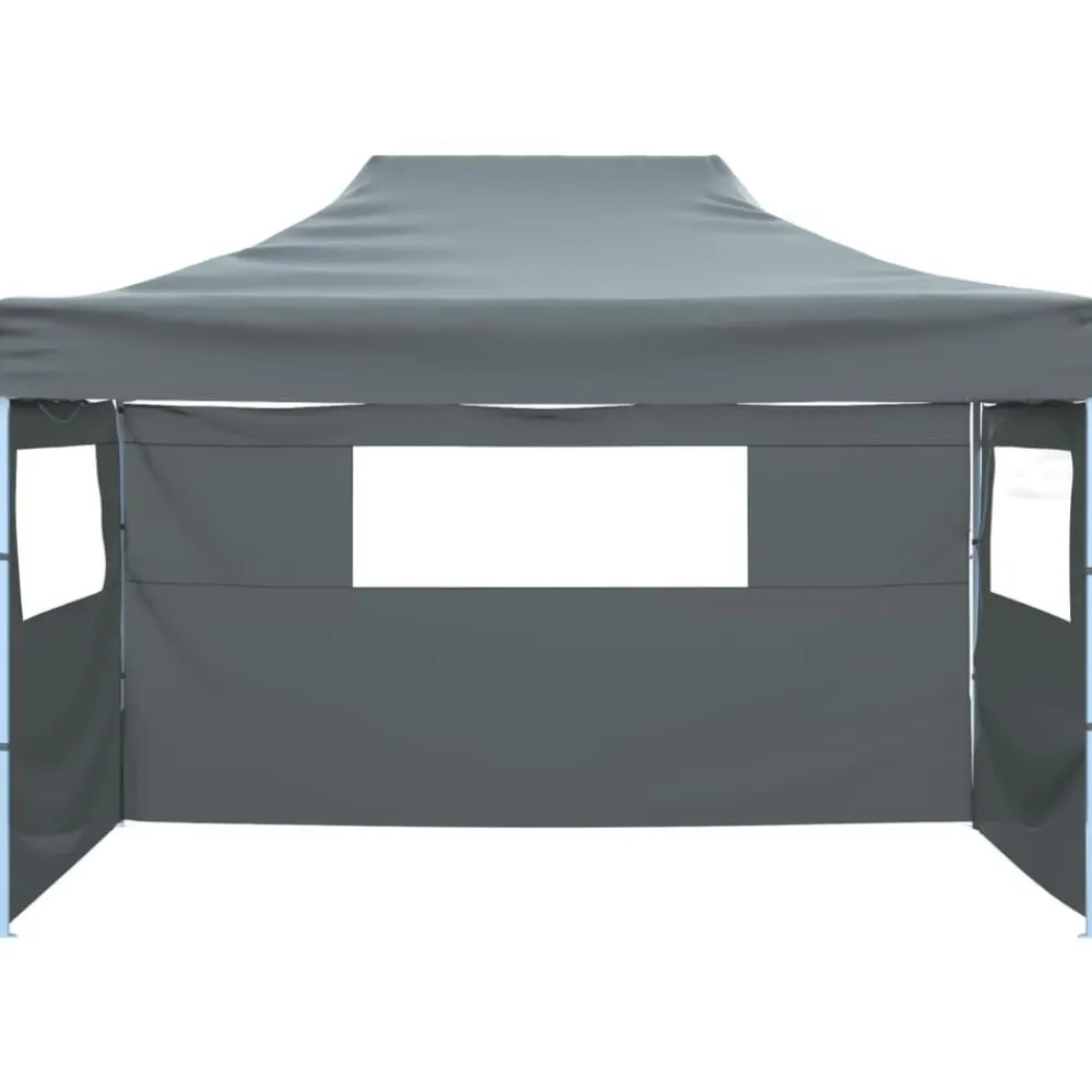 vidaXL Carpa pleglable con 3 paredes 431x291x315 cm gris Antracita Clearance