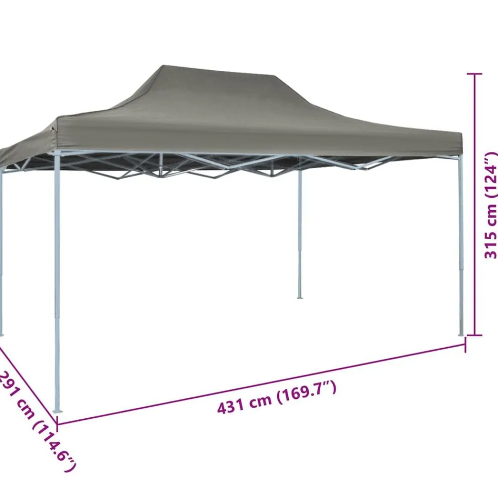 vidaXL Jardín-Carpa pleglable Pop-Up gris 3x4,5 m