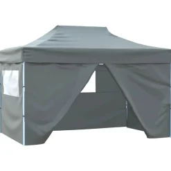 vidaXL Jardín-Carpa pleglable Pop-up con 4 paredes 3x4,5 m gris