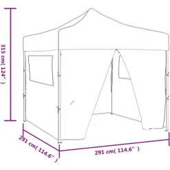 vidaXL Jardín-Carpa pleglable Pop-Up con 4 paredes 3x3 m