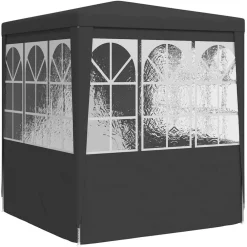 vidaXL Carpa profesional para fiestas con paredes gris 90 g/m² 2x2 m Antracita Online