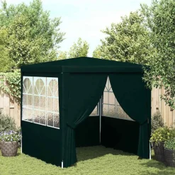 vidaXL Carpa profesional para fiestas con paredes 90 g/m² 2x2 m Verde Discount