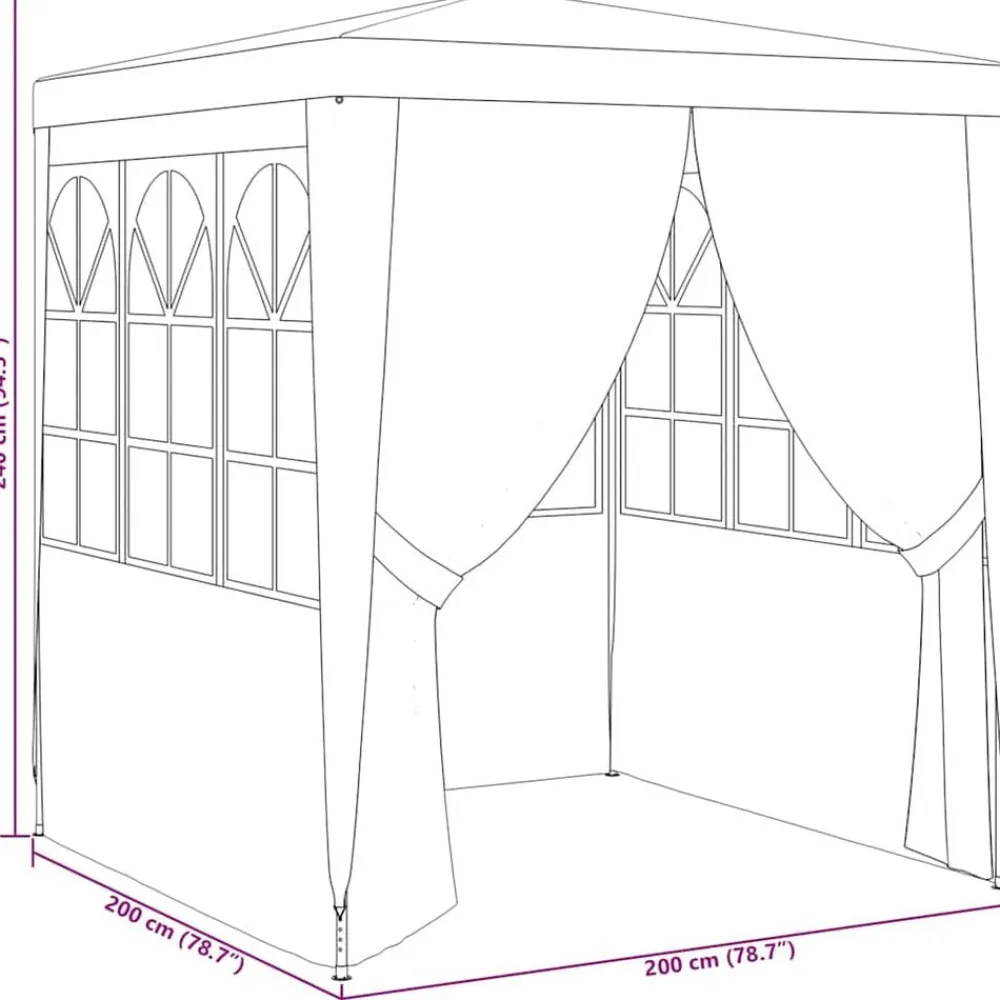 vidaXL Carpa profesional para fiestas con paredes 90 g/m² 2x2 m Verde Discount