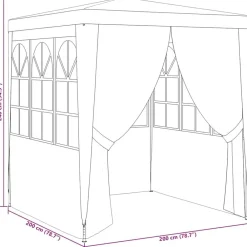 vidaXL Carpa profesional para fiestas con paredes 90 g/m² 2x2 m Blanco Hot