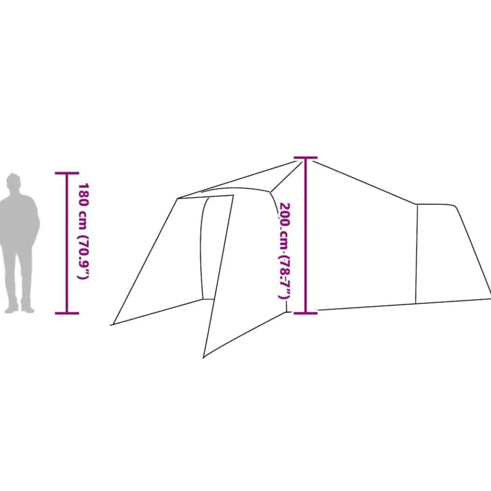vidaXL Actividades Al Aire Libre-Carpa Tipi con techo 492 x 492 x 275 cm tafetán