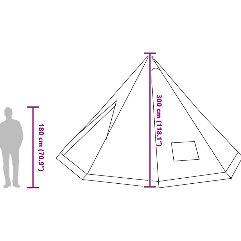 vidaXL Actividades Al Aire Libre-Carpa Tipi con techo 560 x 560 x 300 cm tafetán