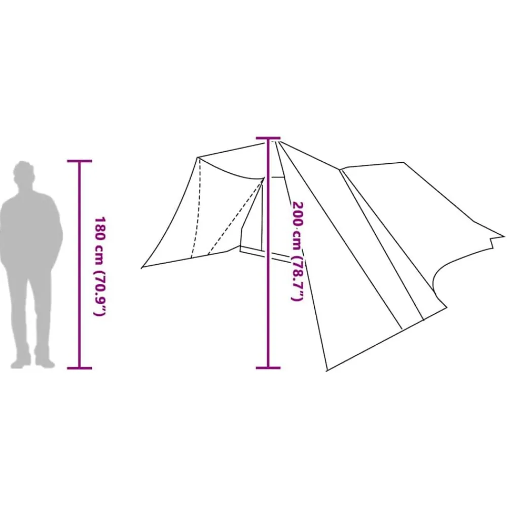 vidaXL Carpa Tipi con techo 660 x 456 x 200 cm tafetán Azul Best