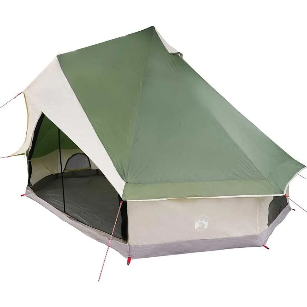 vidaXL Carpa Tipi con techo 400 x 346 x 250 cm tafetán Verde