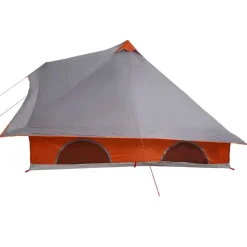 vidaXL Carpa Tipi con techo 358 x 296 x 258 cm tafetán Gris y naranja Clearance