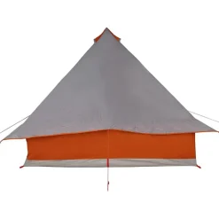 vidaXL Carpa Tipi con techo 358 x 296 x 258 cm tafetán Gris y naranja Clearance