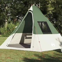 vidaXL Carpa Tipi con techo 383 x 338 x 217 cm tafetán Verde Hot