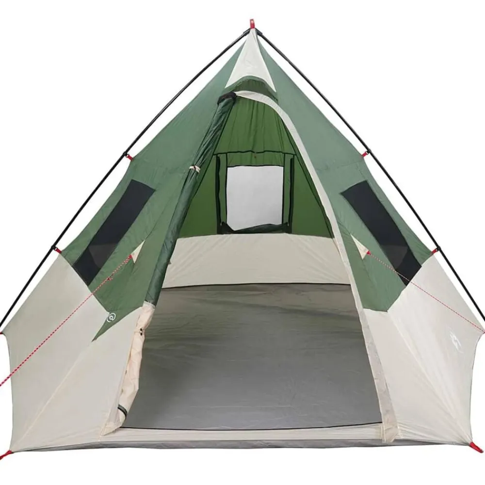 vidaXL Carpa Tipi con techo 383 x 338 x 217 cm tafetán Verde Hot