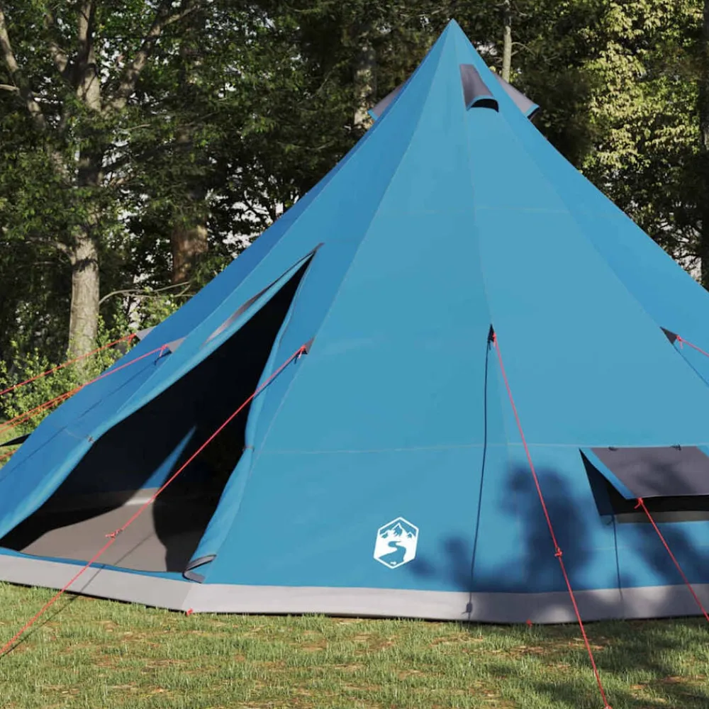 vidaXL Carpa Tipi con techo 560 x 560 x 300 cm tafetán Azul Discount