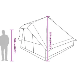 vidaXL Actividades Al Aire Libre-Carpa Tipi con techo 364 x 281 x 257 cm tafetán