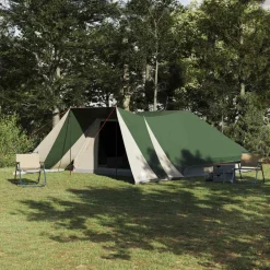 vidaXL Carpa Tipi con techo 660 x 456 x 200 cm tafetán Verde Outlet