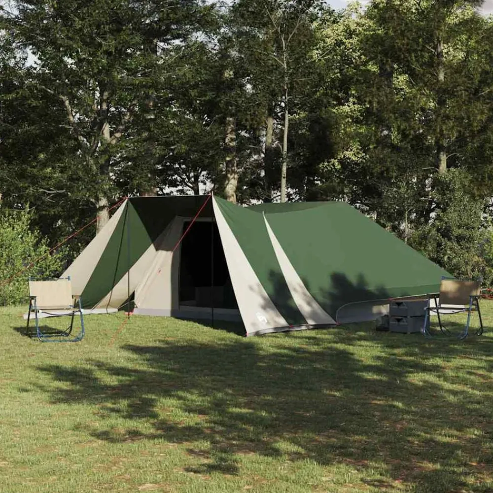 vidaXL Carpa Tipi con techo 660 x 456 x 200 cm tafetán Verde Outlet