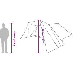 vidaXL Carpa Tipi con techo 660 x 456 x 200 cm tafetán Verde Outlet