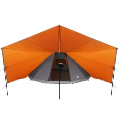 vidaXL Carpa Tipi con techo 510 x 690 x 330 cm tafetán Gris y naranja Best