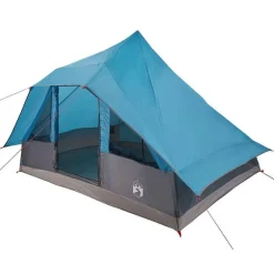 vidaXL Carpa Tipi con techo 364 x 281 x 257 cm tafetán Azul Online