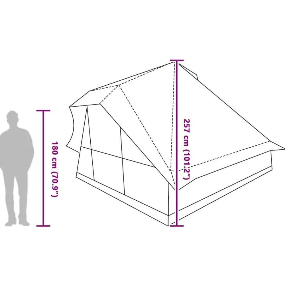 vidaXL Carpa Tipi con techo 364 x 281 x 257 cm tafetán Azul Online