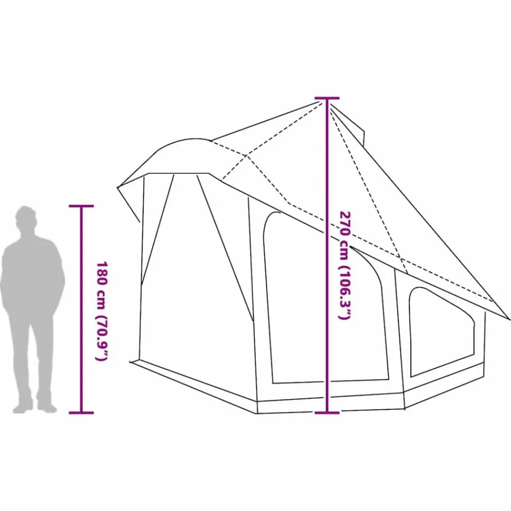 vidaXL Carpa Tipi con techo 404 x 370 x 270 cm tafetán Azul Outlet