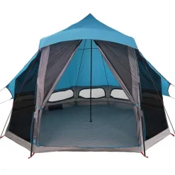 vidaXL Carpa Tipi con techo 404 x 370 x 270 cm tafetán Azul Outlet