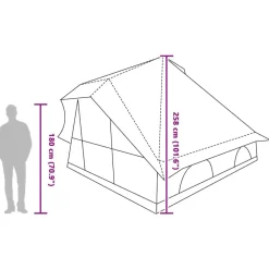 vidaXL Carpa Tipi con techo 358 x 296 x 258 cm tafetán Azul Sale