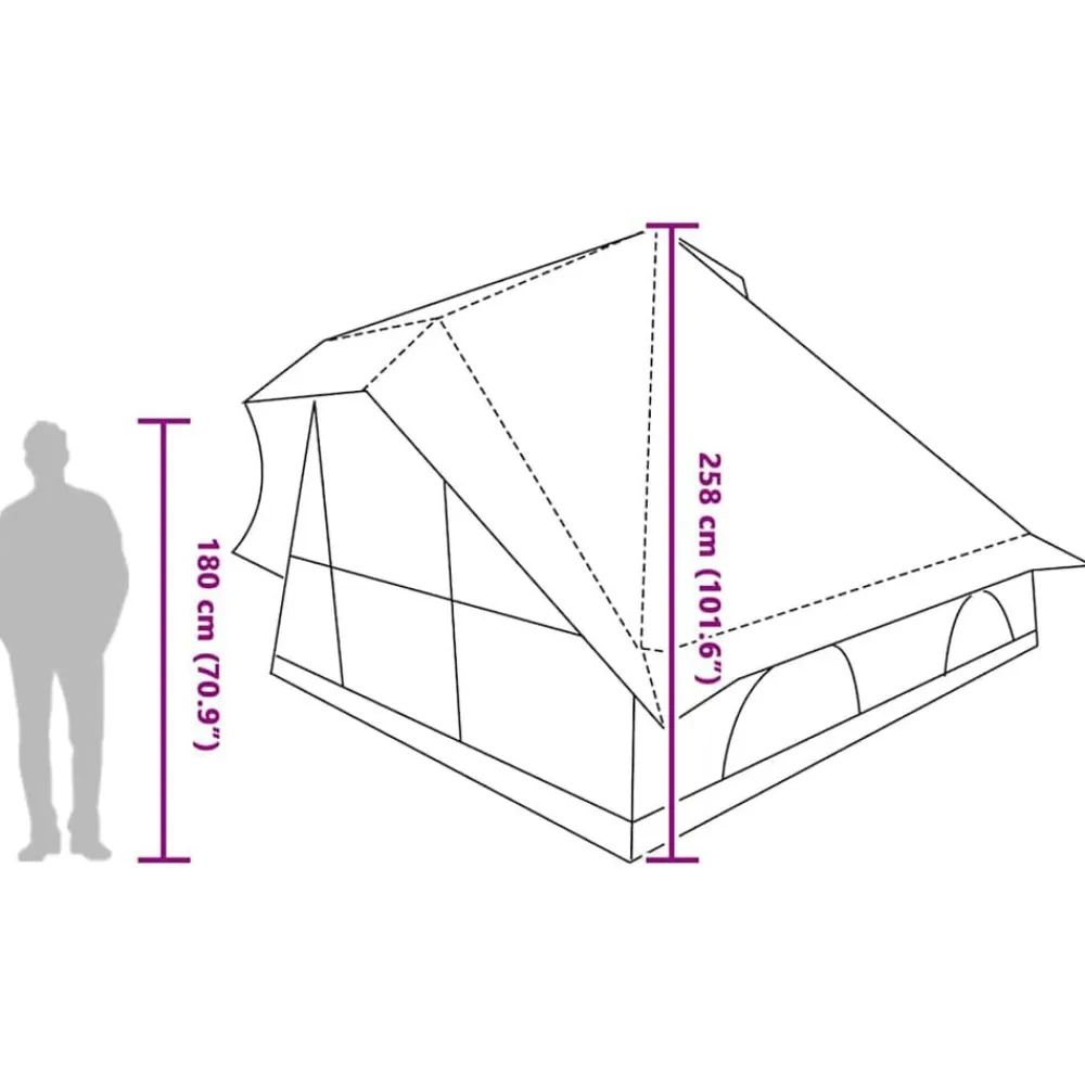 vidaXL Carpa Tipi con techo 358 x 296 x 258 cm tafetán Azul Sale
