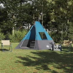 vidaXL Carpa Tipi con techo 383 x 338 x 217 cm tafetán Azul Best