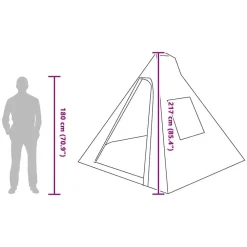vidaXL Carpa Tipi con techo 383 x 338 x 217 cm tafetán Azul Best