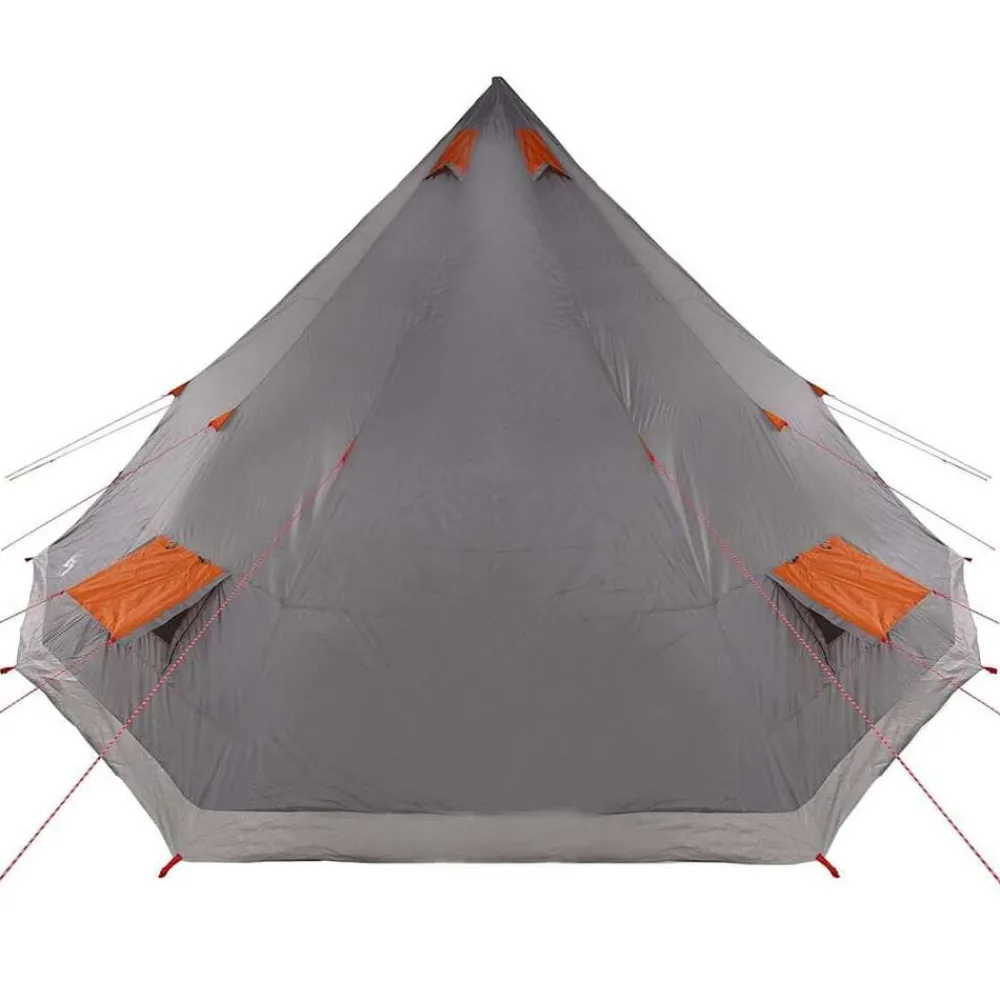 vidaXL Carpa Tipi con techo 560 x 560 x 300 cm tafetán Gris y naranja Best
