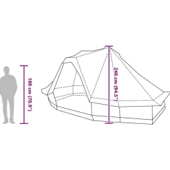 vidaXL Actividades Al Aire Libre-Carpa Tipi con techo 466 x 310 x 240 cm tafetán