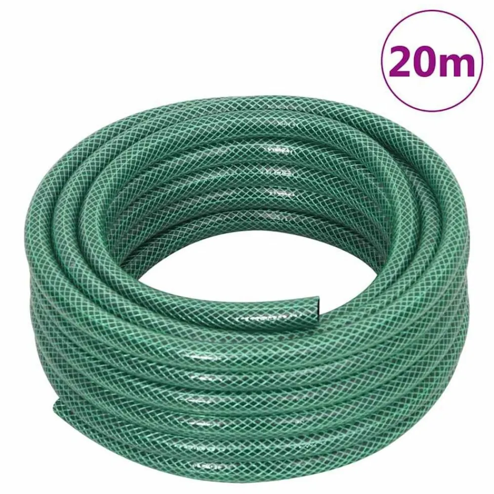 vidaXL Accesorios De Bricolaje-Carrete de manguera de pie con set racores PVC verde 0,5" 20 m