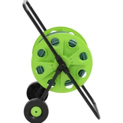 vidaXL Carrete de manguera con set de racores PVC verde 0,5