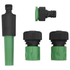 vidaXL Carrete de manguera con set de racores PVC verde 0,5