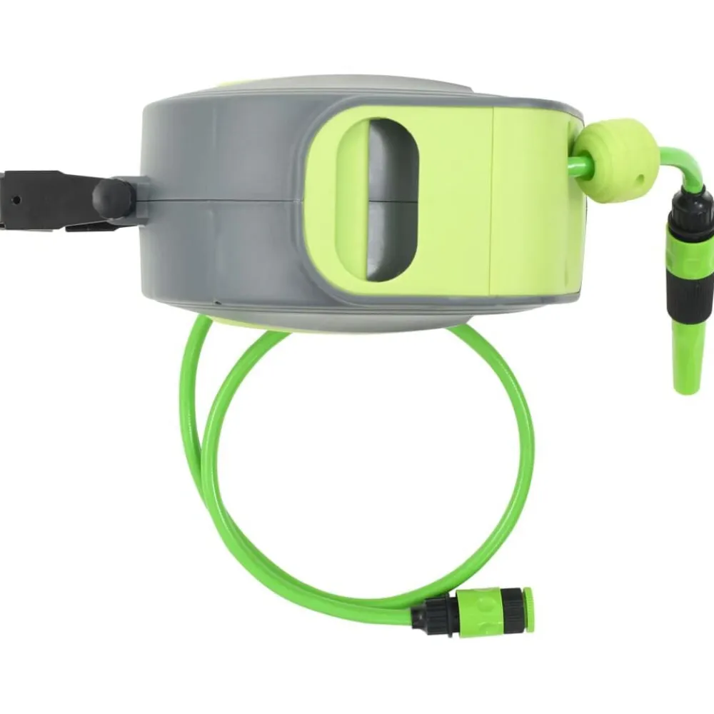 vidaXL Carrete de manguera retráctil automático de pared 10+1 m Discount