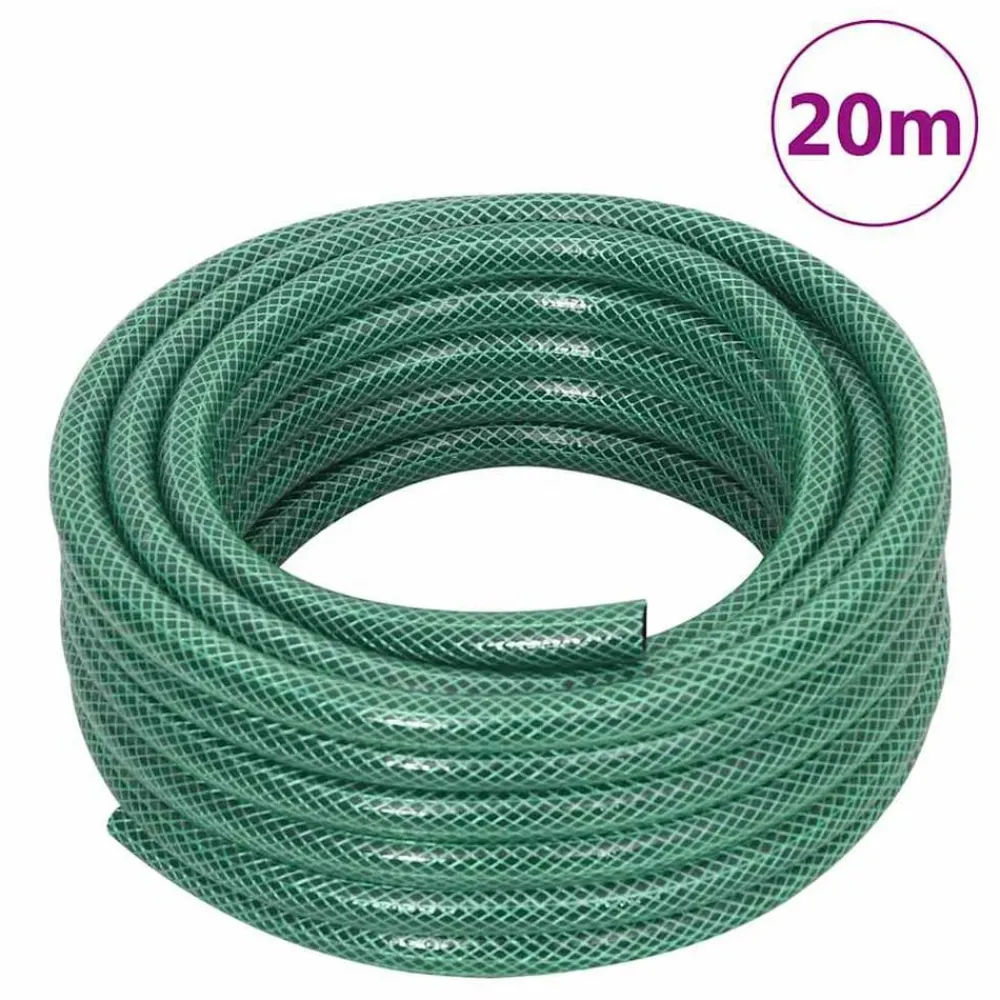 vidaXL Accesorios De Bricolaje-Carrete de manguera de pie con set racores PVC verde 0,5" 20 m
