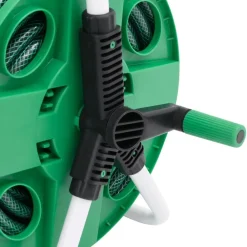 vidaXL Carrete de rollo para manguera de pie PVC verde 20 m Clearance