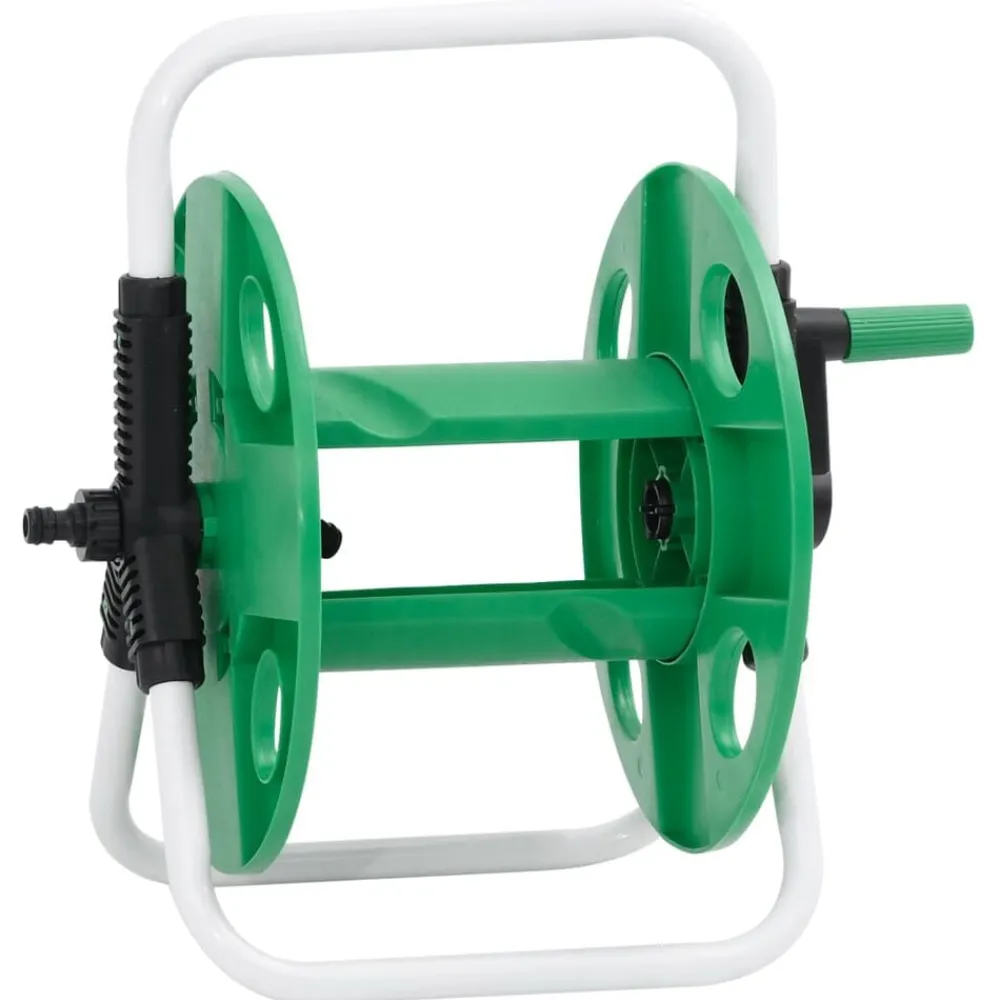vidaXL Carrete de rollo para manguera de pie acero verde 45 m 1/2" Sale