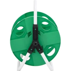 vidaXL Carrete de rollo para manguera de pie acero verde 45 m 1/2