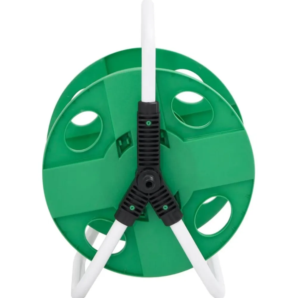 vidaXL Carrete de rollo para manguera de pie acero verde 45 m 1/2" Sale