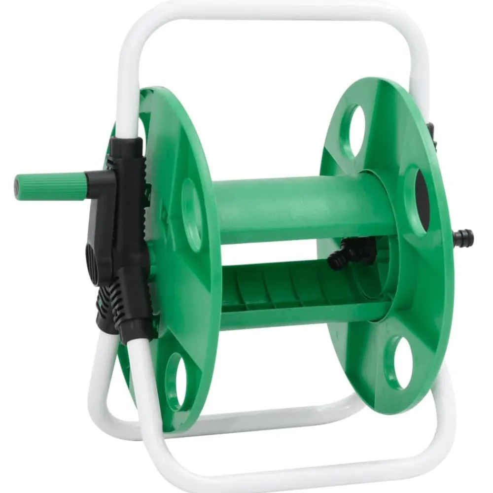 vidaXL Carrete de rollo para manguera de pie acero verde 45 m 1/2" Sale