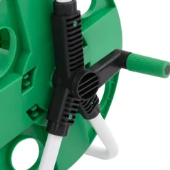 vidaXL Carrete de rollo para manguera de pie acero verde 45 m 1/2