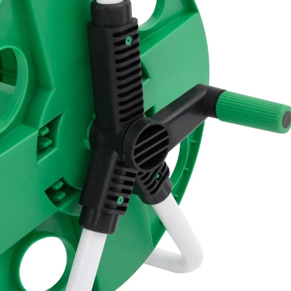 vidaXL Carrete de rollo para manguera de pie acero verde 45 m 1/2" Sale