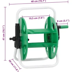 vidaXL Carrete de rollo para manguera de pie acero verde 45 m 1/2