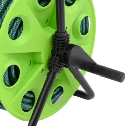 vidaXL Accesorios De Bricolaje-Carrete de rollo para manguera de pie PVC verde 20 m